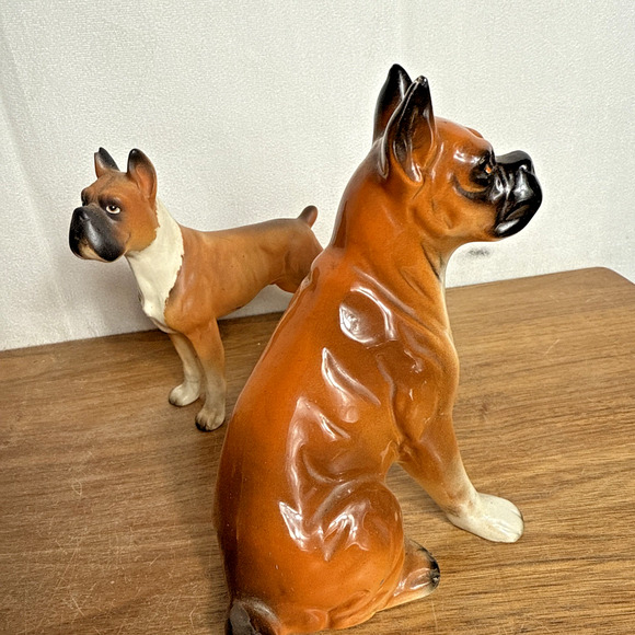 Vintage Boxer Dog Figurines Marked Japan Ceramic Small Animal Decor 1970s READ - Picture 4 of 12
